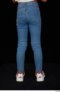 Elissa blue jeans dressed leg lower body sneakers 0005.jpg